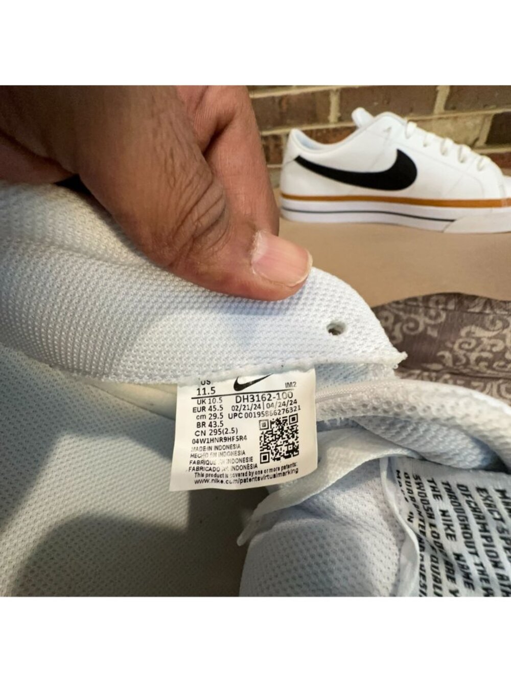Nike Court Legacy Next Nature White Desert Ochre Mens Shoes Size 11.5 DH3162-100 - Picture 4 of 13